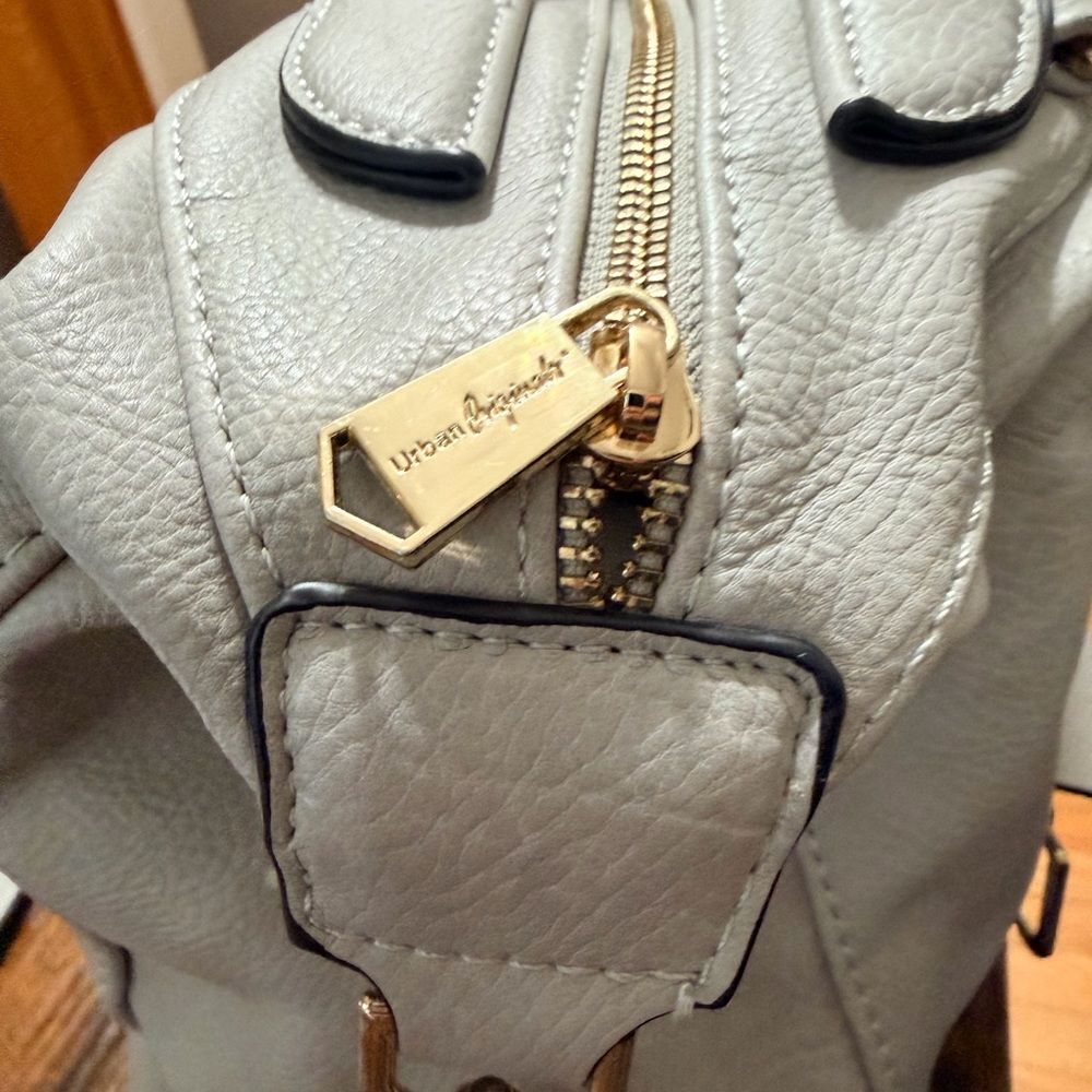 Urban Originals Vegan Leather Satchel Crossbody Light Gray - Picture 7 of 11